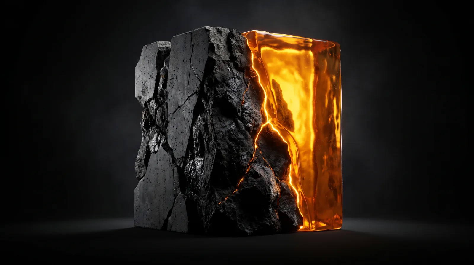 Stone and molten-glass monolith